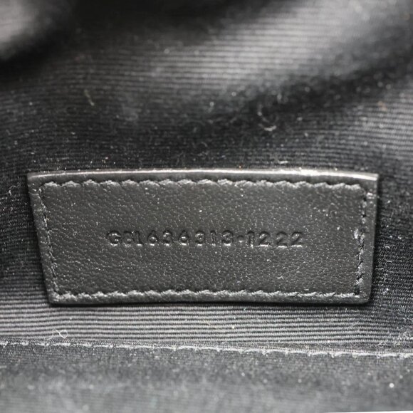 Yves Saint Laurent  Monogram Grain De Poudre Chevron Leather Zip Pouch Black - Picture 14 of 14